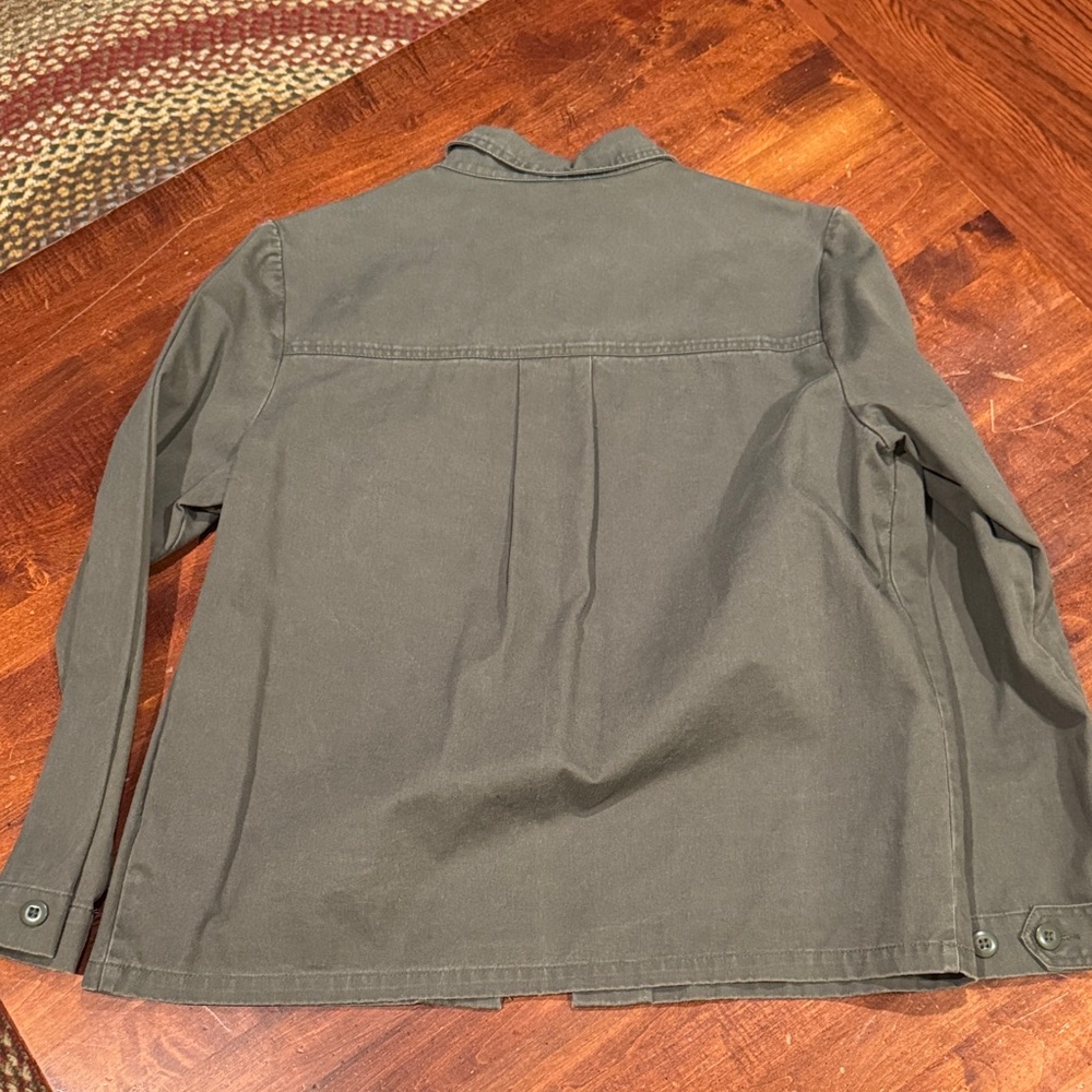 Olive Green Cargo Button-Up Jacket - image 2